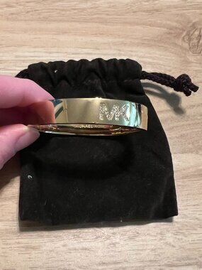 Michael Kors Gold Crystal Logo Bangle